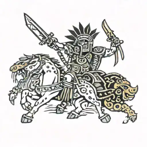 Aztec Fighting Spaniards