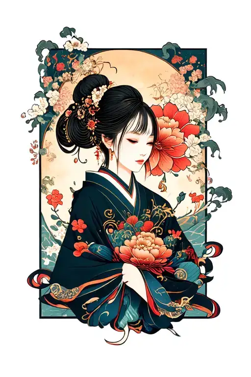 Japanese Double Meaning Tattoo Design Abstract