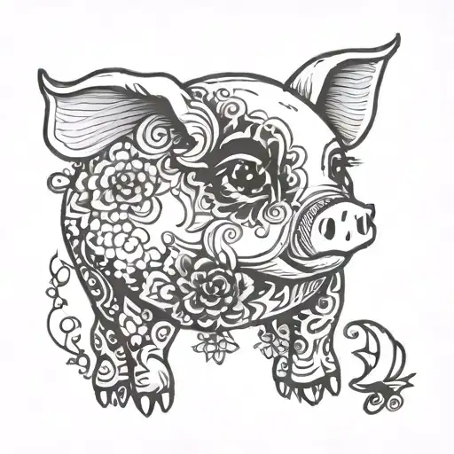 Cute Pig To Represent The Love And Bond