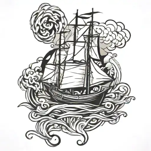 Brittanic Front View On Water