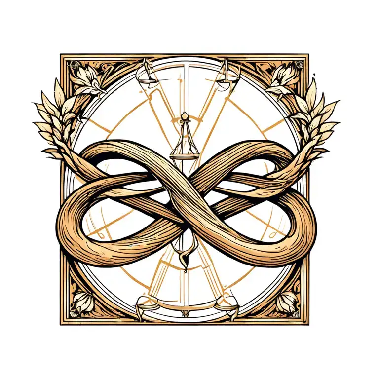 Infinity Symbol Intertwined Libra Zodiac Sign