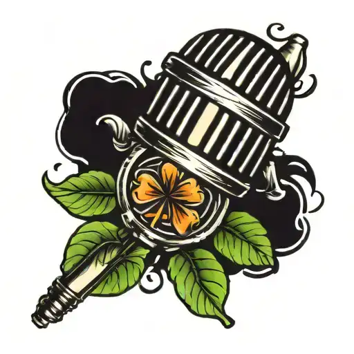 Old Microphone With Four Leaf Clover
