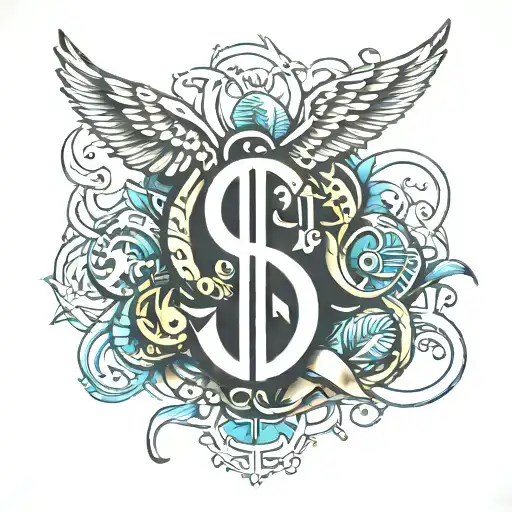 Money Sign With Ring Intertwined