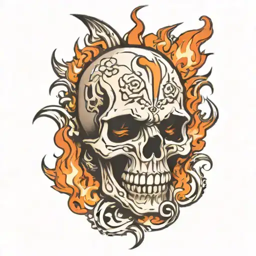 Dice Flames Skull
