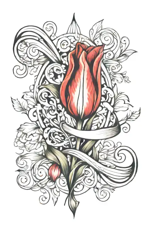 Tulip Flower And Infinity Symbol
