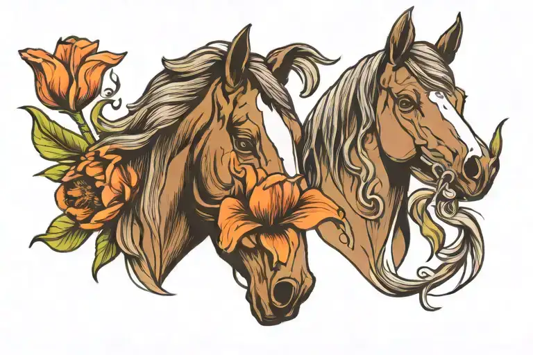 Horse Head And Tulip