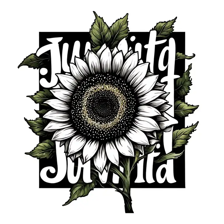 Sunflower Using The Stem To Spelling Juanita In Cursive