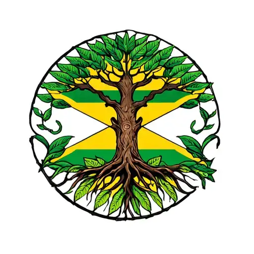 Tree Of Life Jamaican Flag