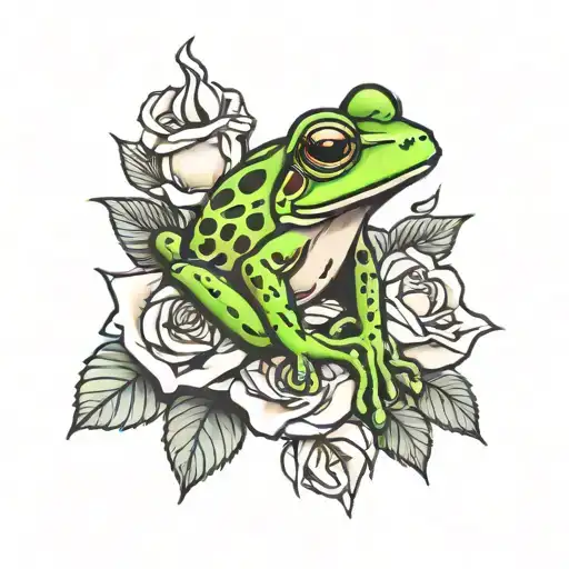 Frog On Rose
