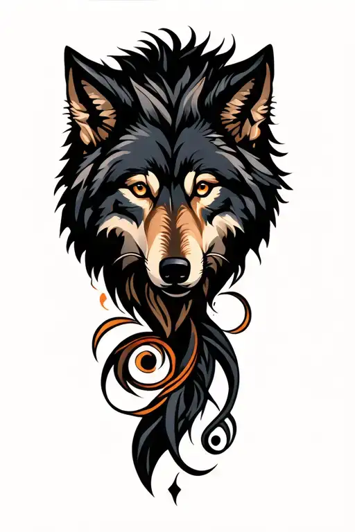 Wolf Looking Forward Coiled