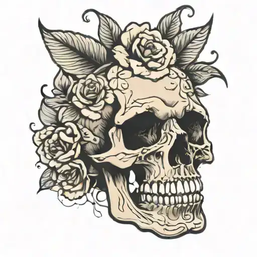 Head Skull Flower Blooming
