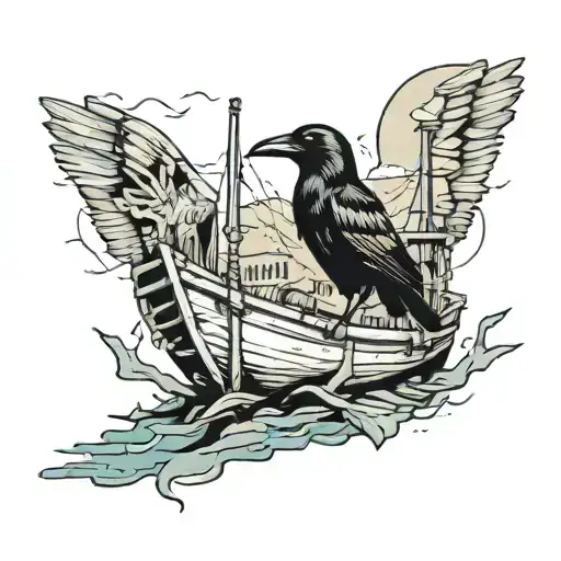 Crow On Boat Wreck At Titicaca Lake