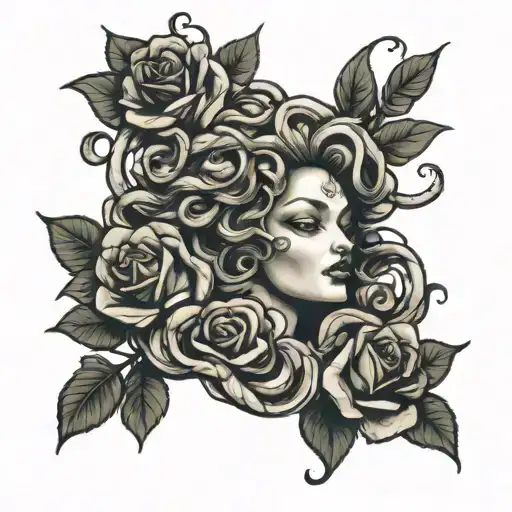 Medusa With Rose Intertwined