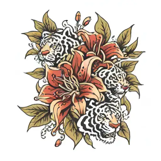 Crimson And Cream Tiger Lillies