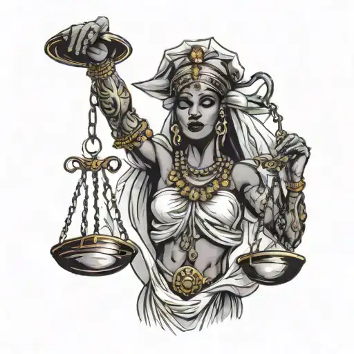 African Lady Justice Holding Scales