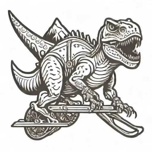 Minimalist Dinosaur Skiing