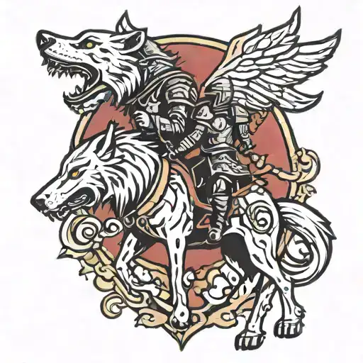 Knights And Wolf Howling