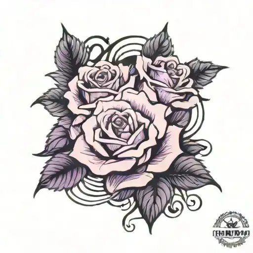 Purple Roses On Water