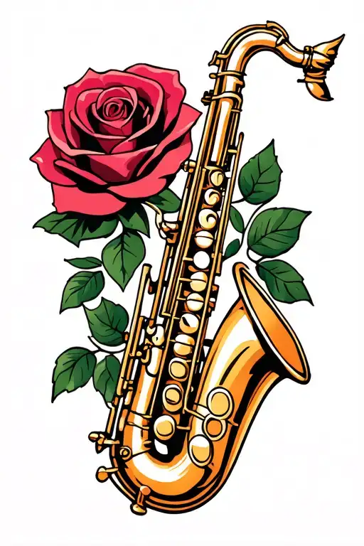 Music Sax Rose