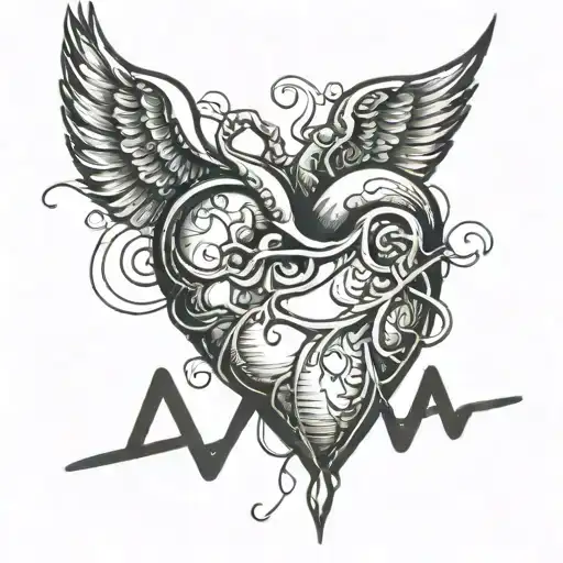 Sinus Rhythm With 3 Hearts Symbolizing Love