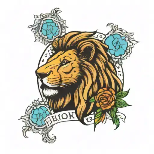 Lion Tattoo With Names Brooklyn Bentley And Briar