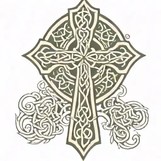 Celtic Cross With Celtic Knots