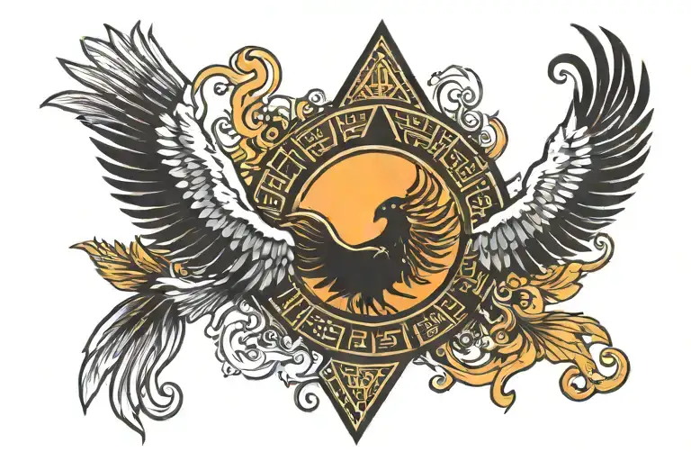 Phoenix Rising Sun Egypt Pyramid Sun