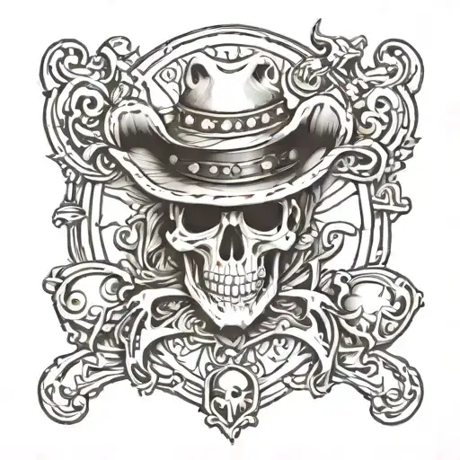 Skeleton Cowboy Tooled Leather