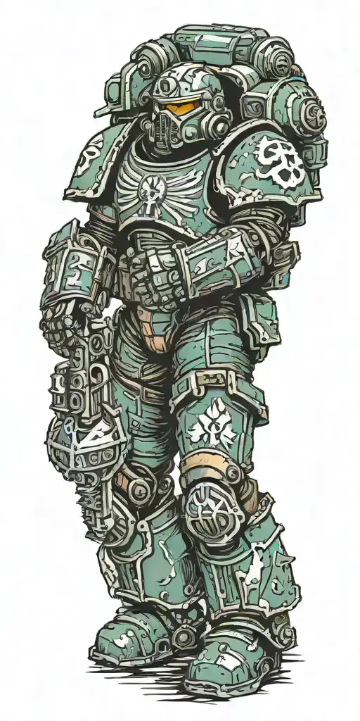 Space Marine Warhammer 40K Space Marine Doom Slayer Rosen Schriftzug