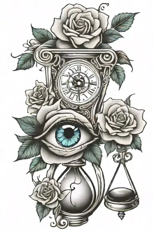 Roses Eye And Hourglass