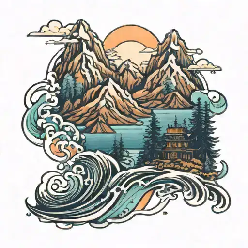 Mountain Behind Ocean