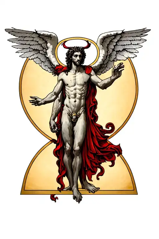 Vitruvian Man Angel And Demon