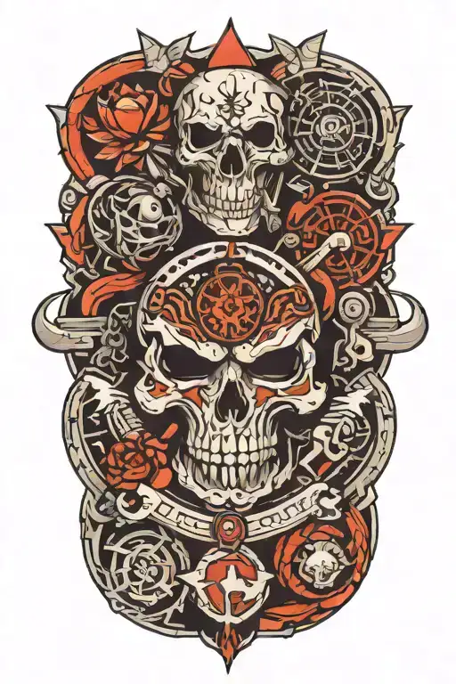 A Tattoo Design Of Game-inspired Artifacts And Symbols