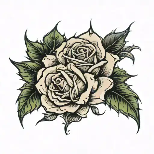 Rose And Thorns On Ankle