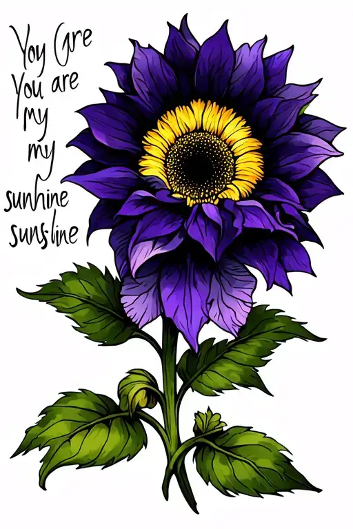 You Are My Sunshine Sunflower And Purple Iris Intertwined