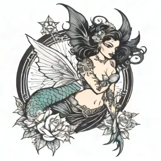 Goth Ariel Mermaid Warrior Holding