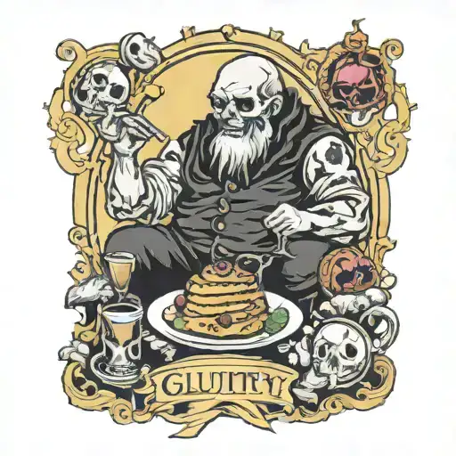 Gluttony Deadly Sins Tarot Card
