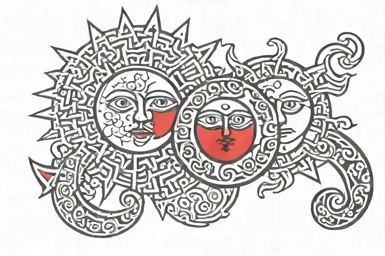 Sun And Moon Keith Harring Ying And Yang