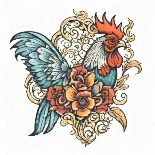 Gregoria Word With Rooster And Butterfly