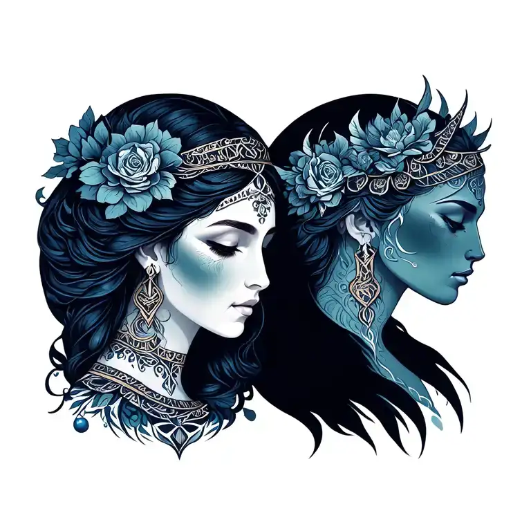 Lada Goddess Of Love And Beauty With Veles God Of Wisdom And Magic From Polish Slavic Mythology