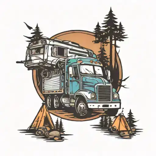 Semi Truck And Camping