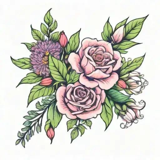 January July And June Birth Flower Bouquet