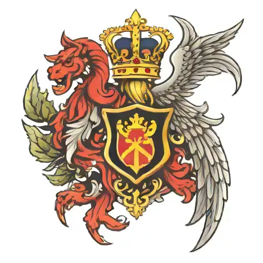 Bury St Edmund's Crest Heraldry Crown Wings