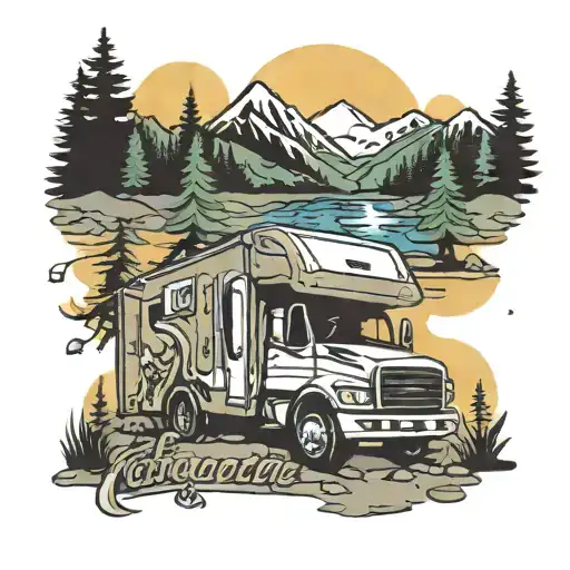 Camping And Semi Truck