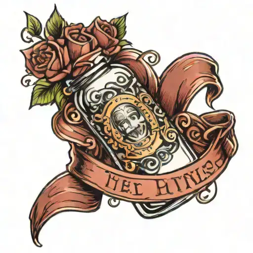 Baby Bottle With Banner Wrapped