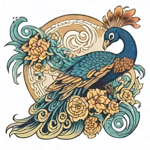 Japanese Peacock Capricorn Zodiac Sign