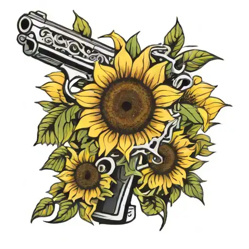 Gun And Sunflower