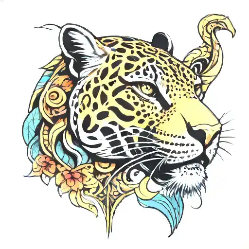 A Jaguar In Mayan Style