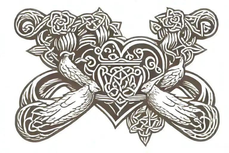 Celtic Knot And Claddagh