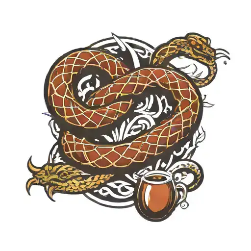 A Snake Wrapped Around A Coffee Bean